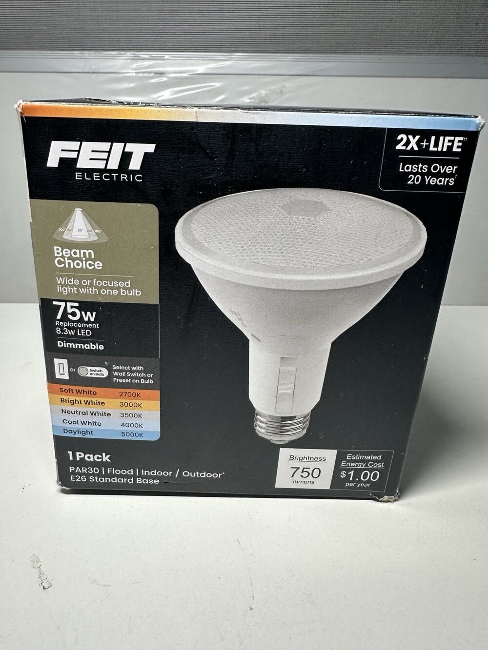 Feit Electric PAR30 LED Reflector Light, 75W Equivalent, Dimmable